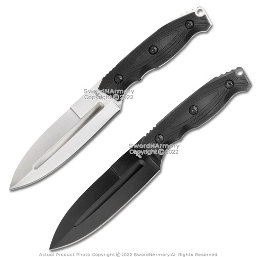 9” Fixed Blade Full Tang Tactical Camping Hiking Knife ABS Steel Black Silver 9” Fixed Blade Full Tang Tactical Camping Hiking Knife ABS Steel Black Silver