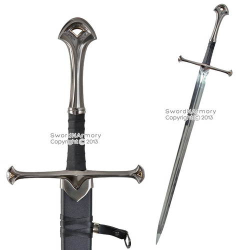 46" Long Two Handed Knights Battle Long Sword w/ Scabbard Medieval Costume LARP