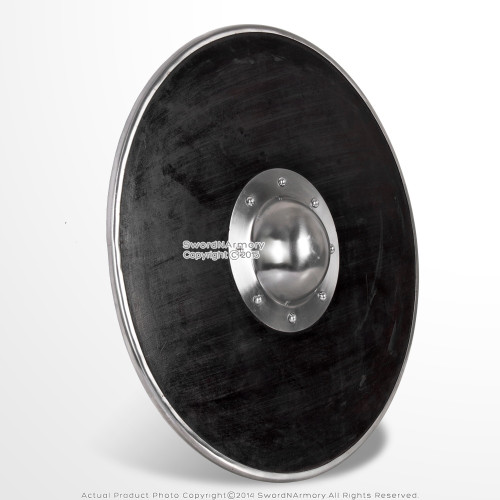 21" Functional Viking Norse Wooden Round Shield Steel Boss Reinforced Rim LARP