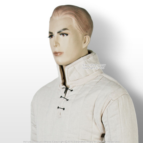 Ecru M Medieval Gambeson Cloth Type 3 Padded Armour LARP SCA WMA Arming Jacket Ecru M Medieval Gambeson Cloth Type 3 Padded Armour LARP SCA WMA Arming Jacket
