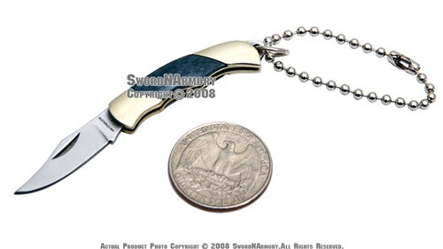 Abalone Shell Handle Key Chain Pocket Folder Knife