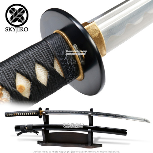 Skyjiro Warrior Handmade Katana Sword w/ Bohi 1070 Steel Through Hardened Blade Skyjiro Warrior Handmade Katana Sword w/ Bohi 1070 Steel Through Hardened Blade