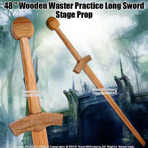 48 " Wooden Waster Practice Medieval Long Sword Stage Prop