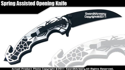 Spring Assisted Opening Knife Sheep Foot Spider Folder