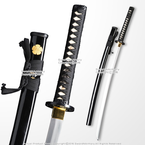 Hand Honed Black 1045 Steel Practical Sharp Katana Samurai Cutting Sword Hand Honed Black 1045 Steel Practical Sharp Katana Samurai Cutting Sword