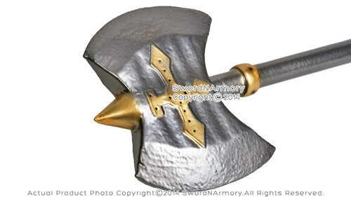 CoserWorld PU Foam Battle Axe & Latex Glove - 24 Inch LARP Cosplay Weapon For Halloween Costumes
