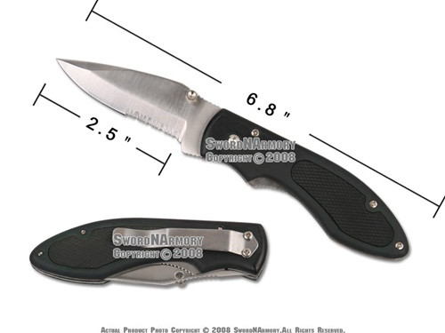 Serrated Steel Liner Lock Pocket Folder Knife 2