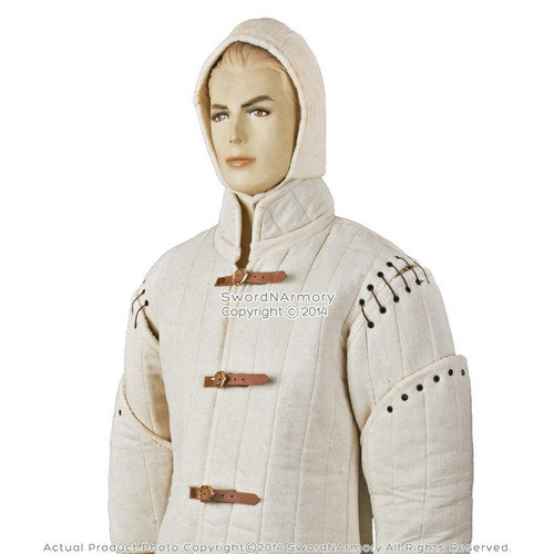 Ecru Large Size Gambeson Type I Medieval Padded Armour CoatSCA WMA Arming Jacket Ecru Large Size Gambeson Type I Medieval Padded Armour CoatSCA WMA Arming Jacket