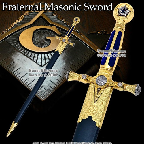 29" Fraternal Masonic Sword Blue Lodge Fellow Craftsman Templar Knight Freemasonry