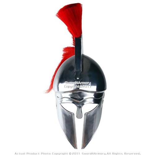 Elmo Corinzio Spartano Replica LARP - Acciaio, Circonferenza 72cm, Con Fodera In Pelle - Foto 3