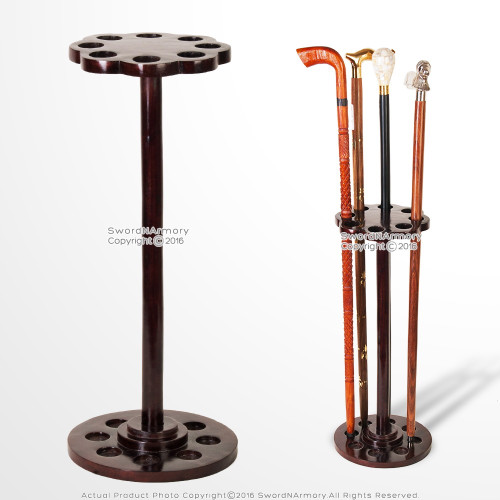 22" Tall Solid Mango Wood 8 Gentlemen's Walking Cane Holder Stand Display Rack 22" Tall Solid Mango Wood 8 Gentlemen's Walking Cane Holder Stand Display Rack