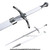 Medieval Chivalry Crusader Knights Arming Sword White Wizard Gandalf w/ Scabbard