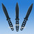 3 Pcs 6.5" Black Steel Throwing Knife Set W/ Sheath
