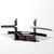 Dark Brown Solid Wood Three Tiers Samurai Katana Table Top Sword Display Stand