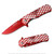 Spring Assisted Opening Knife Pocket Folding Blade Hearts Aluminum Red