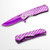 Spring Assisted Opening Knife Pocket Folding Blade Hearts Aluminum Purple