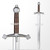 41" Medieval Scottish Claymore Sparkfoam Foam Sword w/ Chrome Blade LARP