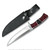 440 Stainless Steel Red/Black Wood Dual Steel Spacer 12 Inch Bowie Hunting Knife