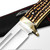 12" Bowie Hunting Knife Fixed Blade Bowie with Faux Stag Horn Brass Guard
