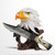 Eagle Bust Statue Display Stand with Stainless Steel Hunting Knife Decorative Gift