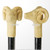 36" A Classic Cane Imitation Ivory Texture Handle Walking Stick Straw Color - Ram's Head Decorative Costume