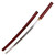 Bishamon Sharp Shirasaya Samurai Katana Sword with Kanji Engraved Red