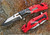 Spring Assisted Survival Folding Knife w/ Flashlight Belt Cutter Glass Breaker