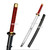 Munetoshi Fantasy Anime Samurai Katana w/ Scabbard Foam Toy Sword Chrome Blade Red Handle