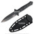 8.75" Fixed Blade Knife with Hard Scabbard Black/Grey Double Edge 3CR13 Steel