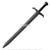 37" Polypropylene European Long Sword Black Medieval Renaissance Practice