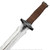 36" Double-Edged Machete Short Sword Manganese Steel Full Tang Leather Sheath