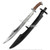 33.5" Cutlass Machete Manganese Steel Battle Ready Full Tang Leather Sheath