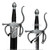 38.5" Small Rapier Sword Stainless Steel Medieval Renaissance Knight Fantasy