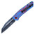 7.75" Spring Assisted Folding Pocket Knife Zelda Link Legend Kingdom Tears Blue