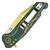 7.75" Spring Assisted Folding Pocket Knife Zelda Link Legend Kingdom Tears Gree
