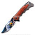 Munetoshi USA Eagle 3.25" Blade Wooden American Eagle Pocket Knife Clip Folding Tool