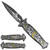 Silver Black With Gold Inlay Flacon Folding Knife