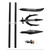 64” Polypropylene Modular Customizable Shaft Spear Trident Naginata Heads Rd Blk
