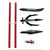 64” Polypropylene Modular Customizable Shaft Spear Trident Naginata Heads Rd Blk