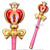 19.5" Foam Heart Spiral Moon Wand Magical Girl Hero Costume Anime Cosplay Prop