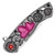 WARTECH ROSE AND HEART FOLDING KNIFE BLACK CHROME