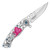 WARTECH ROSE AND HEART FOLDING KNIFE CHROME