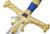 49" Medieval  King Soloman Templar Sword Blue  Handle