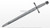 Medieval Fencing Carbon Steel Knightly Dagger w/ Wire Handle / Leather Scabbard