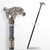 36" Silver Stallion Steel Walking Cane Shaft Blue Accent Gentlemen's Cane Pole