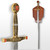 40.5" Gold King Excalibur Medieval Crusader Knight Sword w/ Wooden Display Plaq
