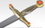 40.5" Gold King Excalibur Medieval Crusader Knight Sword w/ Wooden Display Plaq