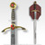 45" Long Black Prince Medieval Crusader Knights Long Sword with Display Plaq