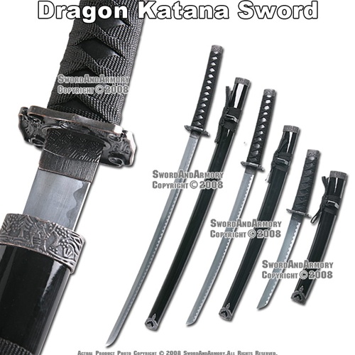 Black Classic Japanese Samurai Katana Sword Set Sword
