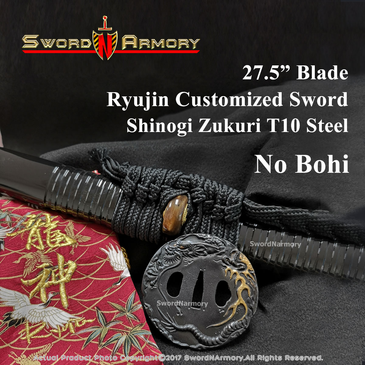 CSR271 - Ryujin Customized Sword - Shinogi Zukuri T10 Steel